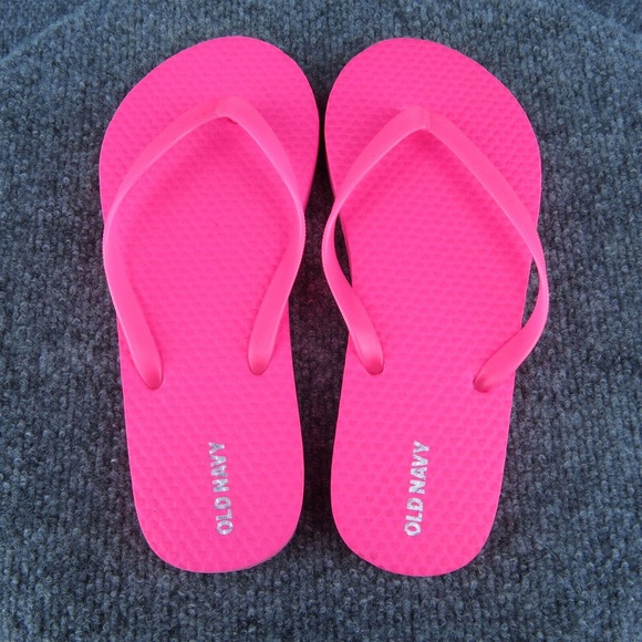 Old Navy Youth Girls Flip Flop Shoes Pink Synthetic‎ Slip On Size 3-4 Medium - Picture 4 of 7